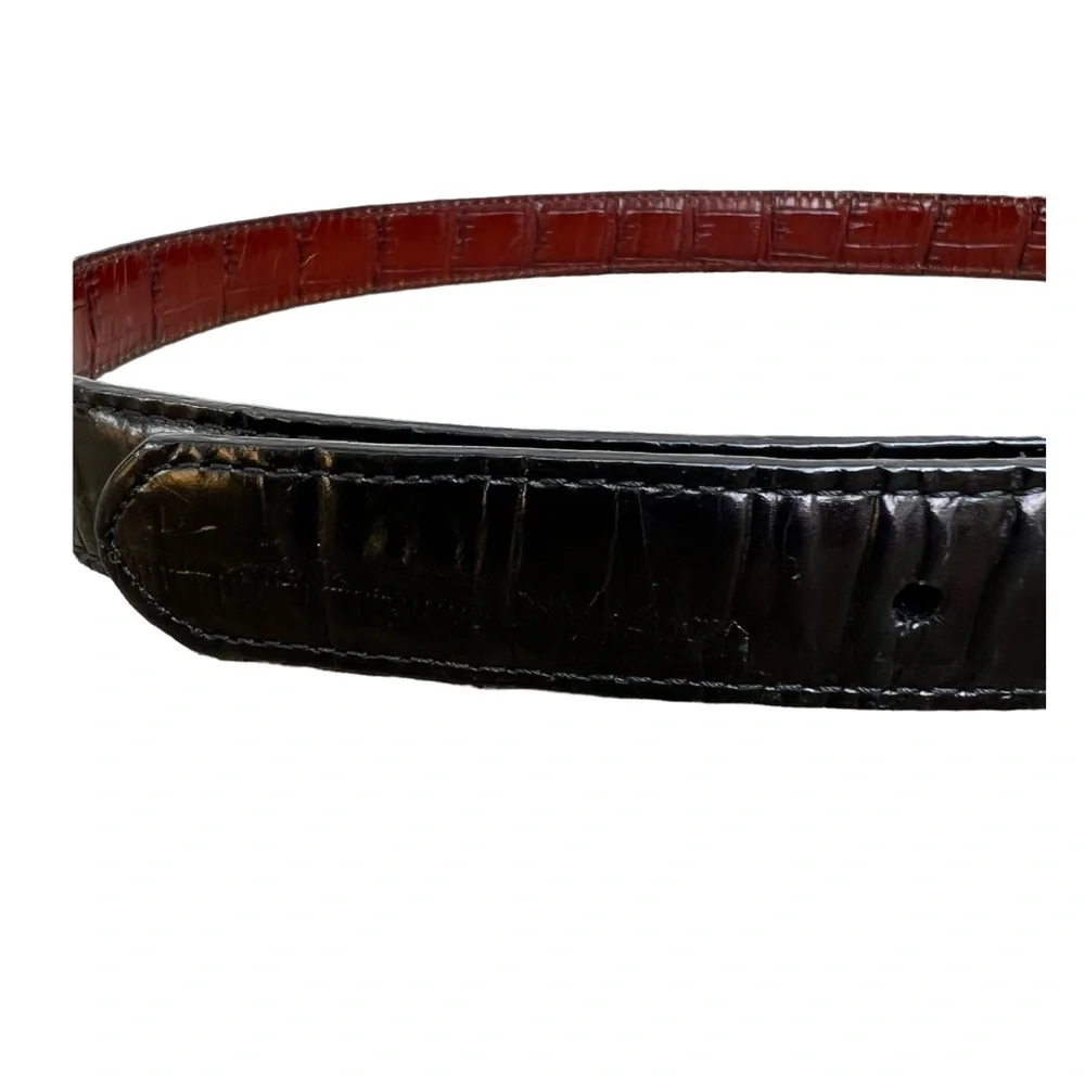 Brighton reversible Brown/Black Leather croc Print belt XL 36